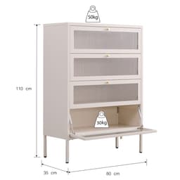 ตู้รองเท้า รุ่นเคิร์ฟ ขนาด 80 ซม.  - สีขาวงาช้าง