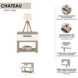 ตู้ข้างเตียง รุ่นชาโตว์ ขนาด 60 ซม. - สีคาร์มีโล โอ๊ค/ครีม