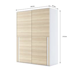 ตู้บานสไลด์ รุ่นซิดนี่ย์ ขนาด 160 ซม. - สีเลอบาน่า โอ๊ค/ขาว