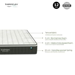 ที่นอน THERAFLEX รุ่นอีโคดรีม ขนาด 5 ฟุต หนา 12 นิ้ว - สีขาว/เขียวเข้ม