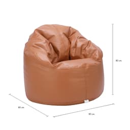 เบาะนั่งเม็ดโฟม รุ่นราวด์ ขนาด 80 x 80 x 80 ซม. - สีเบจ