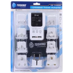 ปลั๊กแปลง 9+1+2USB โตชิโน่ รุ่น DE-PT2U - สีขาว