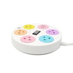 ปลั๊กไฟ 5 ช่อง 1 สวิตซ์ 2 USB ว๊อกซ์ ขนาด 3 เมตร 5121 - คละสี