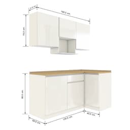 ชุดครัว L-shape รุ่นเตตริส โมเดล A ขนาด 180 ซม. - สีขาว
