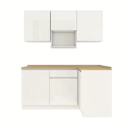 ชุดครัว L-shape รุ่นเตตริส โมเดล A ขนาด 180 ซม. - สีขาว