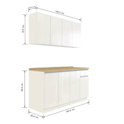 ชุดครัว รุ่นเตตริส ขนาด 160 ซม. - สีขาว