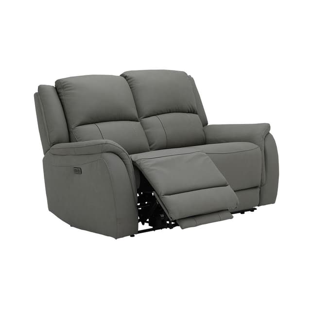 โซฟาหนังแท้ผิวสัมผัสปรับระดับไฟฟ้า 2 ที่นั่ง รุ่นโรแบร์โต้ - สีลาวา เกรย์