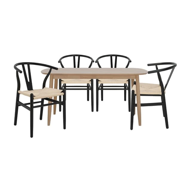 ชุดโต๊ะอาหาร 4 ที่นั่ง รุ่นอาร์โขว่ - สีโอ๊ค มีล/ดำ