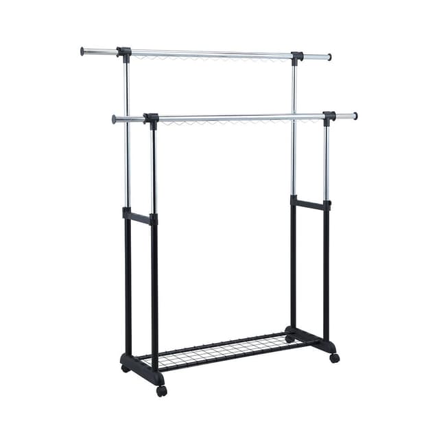 ราวตากผ้าบาร์คู่ รุ่นเรฟ ขนาด 170 ซม. - สีดำ